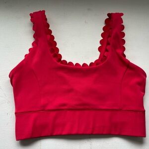 IVL Collective Sports Bra Red Scallop Size 6 Medium Support Athletic Top